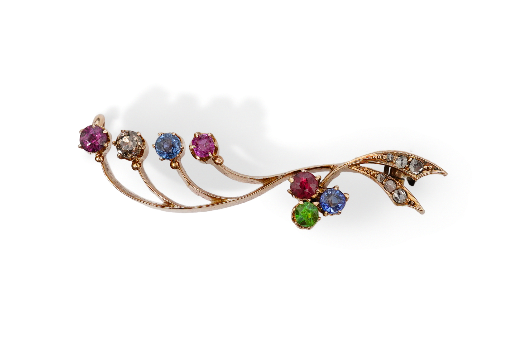 An attractive gem-set brooch, late 19th century